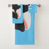 Funny killerwalvis orca leuke cartoon illustratie bad handdoek (Insitu)