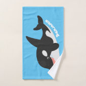 Funny killerwalvis orca leuke cartoon illustratie bad handdoek (Handdoek)