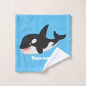 Funny killerwalvis orca leuke cartoon illustratie bad handdoek (Wasdoekje)