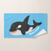 Funny killerwalvis orca leuke cartoon illustratie bad handdoek (Handdoek)