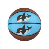 Funny killerwalvis orca leuke cartoon illustratie basketbal (Voorkant)