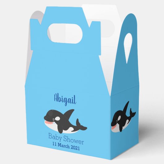 Funny killerwalvis orca leuke cartoon illustratie bedankdoosjes (Geopend)