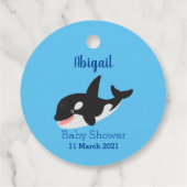 Funny killerwalvis orca leuke cartoon illustratie bedankjes labels (Achterkant)