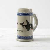 Funny killerwalvis orca leuke cartoon illustratie bierpul (Voorkant rechts)