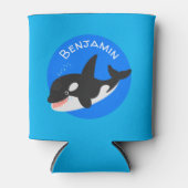 Funny killerwalvis orca leuke cartoon illustratie blikjeskoeler (Voorkant)