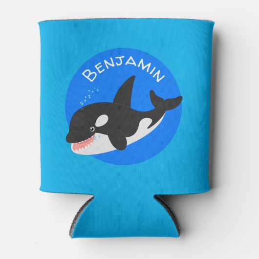 Funny killerwalvis orca leuke cartoon illustratie blikjeskoeler (Voorkant)