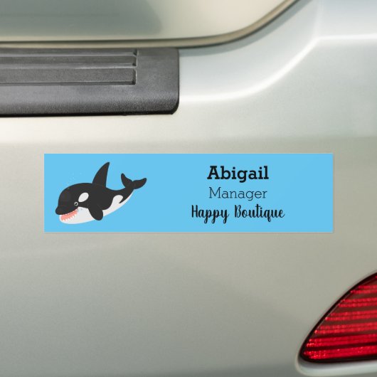 Funny killerwalvis orca leuke cartoon illustratie bumpersticker (Op auto)