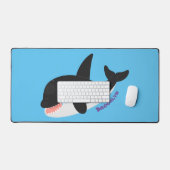 Funny killerwalvis orca leuke cartoon illustratie bureaumat (Keyboard & Muis)