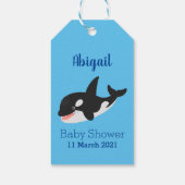 Funny killerwalvis orca leuke cartoon illustratie cadeaulabel (Achterkant)