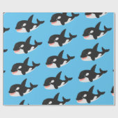 Funny killerwalvis orca leuke cartoon illustratie cadeaupapier (Vlak)