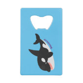 Funny killerwalvis orca leuke cartoon illustratie creditkaart flessenopener (Voorkant)