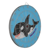 Funny killerwalvis orca leuke cartoon illustratie dartbord (Voorkant Links)