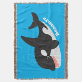 Funny killerwalvis orca leuke cartoon illustratie deken (Voorkant Verticaal)