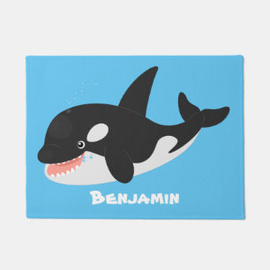 Funny killerwalvis orca leuke cartoon illustratie deurmat
