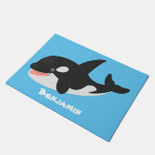 Funny killerwalvis orca leuke cartoon illustratie deurmat (Schuin)