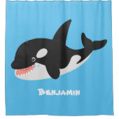 Funny killerwalvis orca leuke cartoon illustratie douchegordijn (Voorkant)