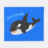 Funny killerwalvis orca leuke cartoon illustratie fleece deken (Voorkant (Horizontaal))