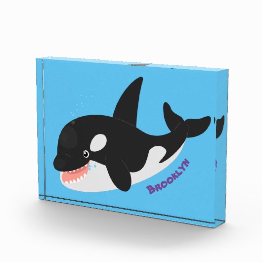 Funny killerwalvis orca leuke cartoon illustratie fotoblokken (Rechts)