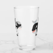 Funny killerwalvis orca leuke cartoon illustratie glas (Links)