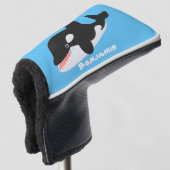 Funny killerwalvis orca leuke cartoon illustratie golfheadcover (3/4 voorkant)