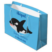 Funny killerwalvis orca leuke cartoon illustratie groot cadeauzakje (Achterkant Gekanteld)
