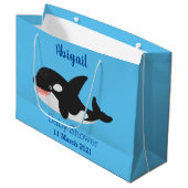Funny killerwalvis orca leuke cartoon illustratie groot cadeauzakje (Voorkant Gekanteld)