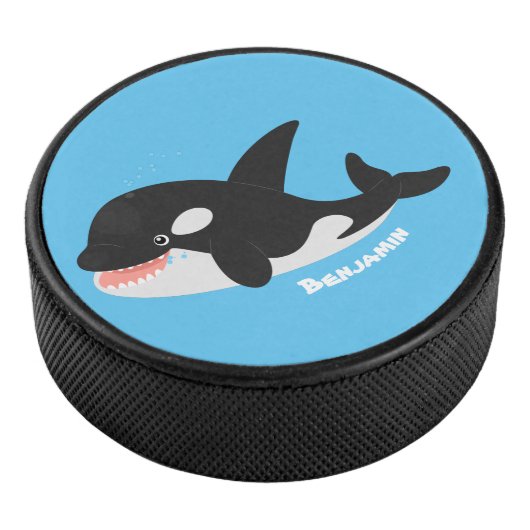 Funny killerwalvis orca leuke cartoon illustratie hockey puck (3/4)