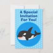 Funny killerwalvis orca leuke cartoon illustratie kaart (Achterkant)