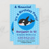 Funny killerwalvis orca leuke cartoon illustratie kaart (Voorkant / Achterkant)