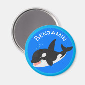 Funny killerwalvis orca leuke cartoon illustratie magneet (Voorkant / Achterkant)