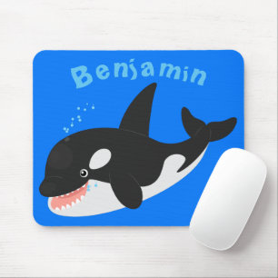 Funny killerwalvis orca leuke cartoon illustratie muismat