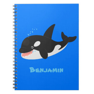 Funny killerwalvis orca leuke cartoon illustratie notitieboek