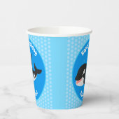 Funny killerwalvis orca leuke cartoon illustratie papieren bekers (Links)