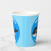Funny killerwalvis orca leuke cartoon illustratie papieren bekers (Rechts)