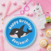 Funny killerwalvis orca leuke cartoon illustratie papieren bordje (Feest)
