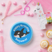 Funny killerwalvis orca leuke cartoon illustratie papieren kommen (Feest)