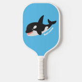 Funny killerwalvis orca leuke cartoon illustratie pickleball paddle (Voorkant)
