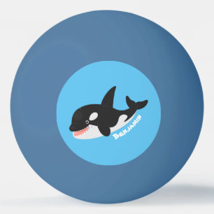 Funny killerwalvis orca leuke cartoon illustratie pingpongbal