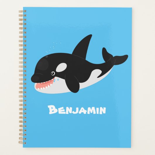 Funny killerwalvis orca leuke cartoon illustratie planner (Voorkant)