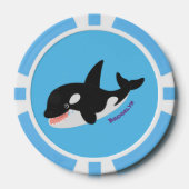 Funny killerwalvis orca leuke cartoon illustratie poker chips (Voorkant)