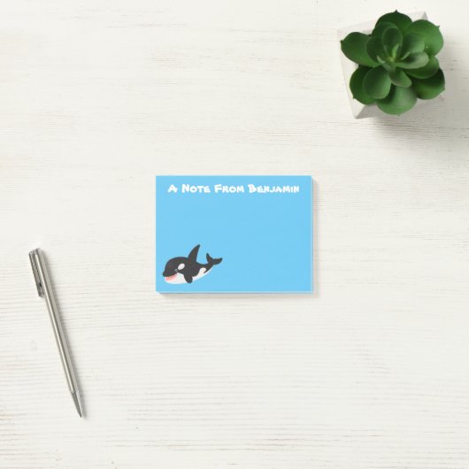 Funny killerwalvis orca leuke cartoon illustratie post-it® notes (Kantoor)
