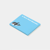 Funny killerwalvis orca leuke cartoon illustratie post-it® notes (Schuin)