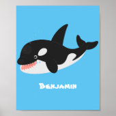 Funny killerwalvis orca leuke cartoon illustratie poster (Voorkant)