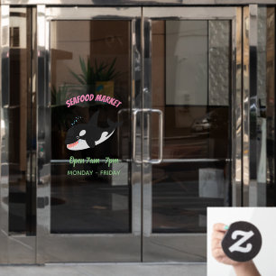 Funny killerwalvis orca leuke cartoon illustratie raamsticker