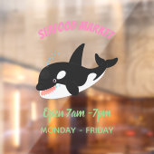 Funny killerwalvis orca leuke cartoon illustratie raamsticker (Vel 2)