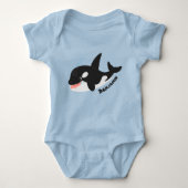 Funny killerwalvis orca leuke cartoon illustratie romper (Voorkant)