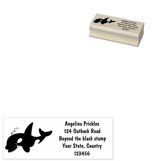 Funny killerwalvis orca leuke cartoon illustratie rubberstempel (Gestempeld)