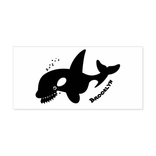 Funny killerwalvis orca leuke cartoon illustratie rubberstempel (Afrduk)