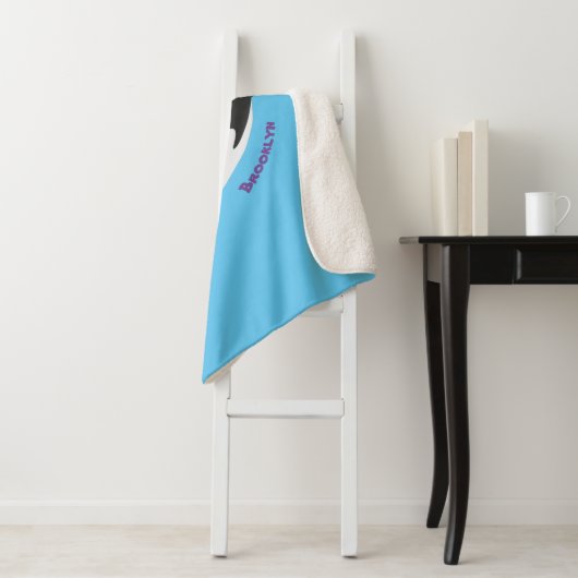 Funny killerwalvis orca leuke cartoon illustratie sherpa deken (In situ)