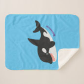 Funny killerwalvis orca leuke cartoon illustratie sherpa deken (Voorkant (horizontaal))